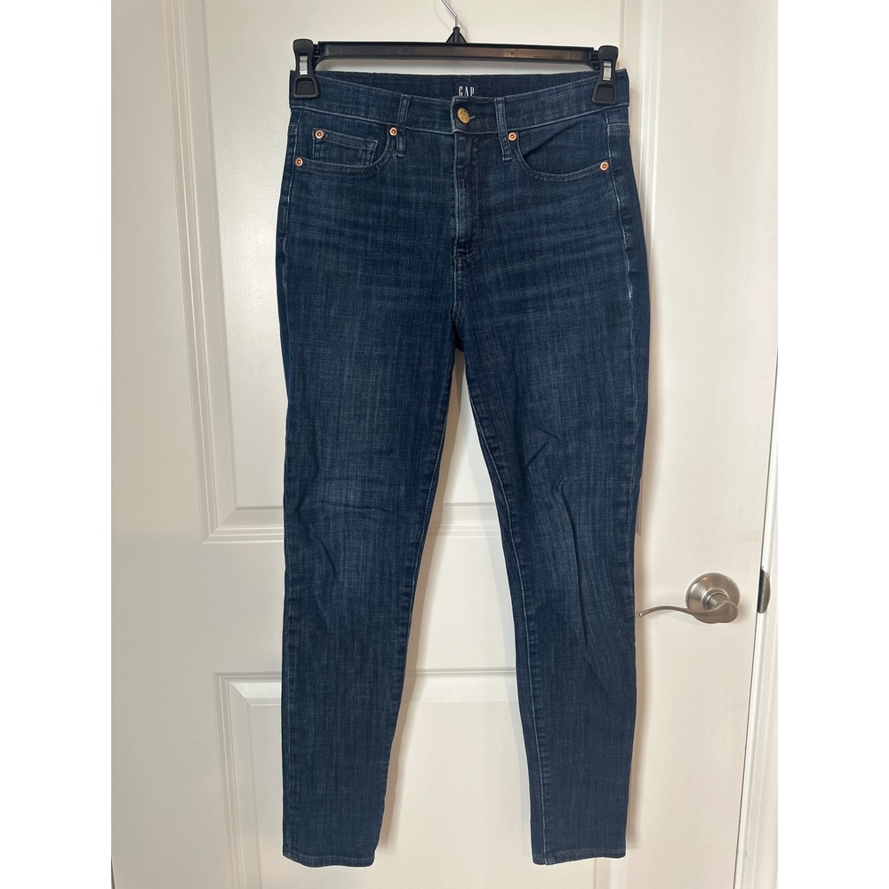 Gap True Skinny Jeans Womens 27R Dark Wash High Rise Denim Indigo 1969